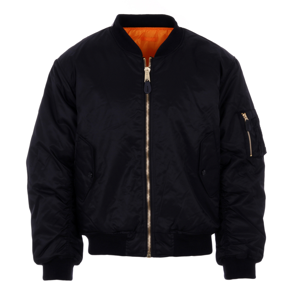 giubbotto-bomber-uomo-343kdu-1.jpg Giubbotto Bomber MA1 Flight Jacket Nero Arancione - immagine 1