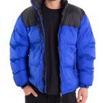 Giubbotto Uomo Bomber Bicolore Nero Blu Royal Puffer Imbottito GIOSAL G2911A S