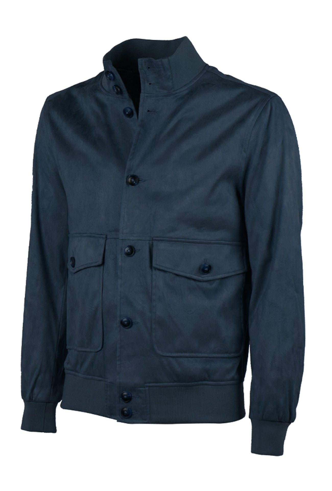 giubbotto-bomber-uomo-991prh-1.jpg Giubbotto Uomo In Camoscio tasconi Bomber uomo Casual Dresserd BLU - immagine 1