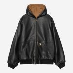 Carhartt WIP OG Active Jacket 50th Anniversary Edition Leather, Black / Hamilton Brown | Negozio online ufficiale