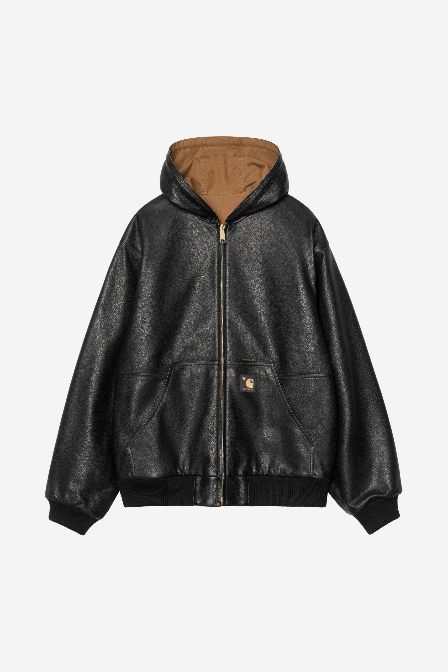 giubbotto-carhartt-915kvd-1.jpg Carhartt WIP OG Active Jacket 50th Anniversary Edition Leather, Black / Hamilton Brown | Negozio online ufficiale - immagine 1