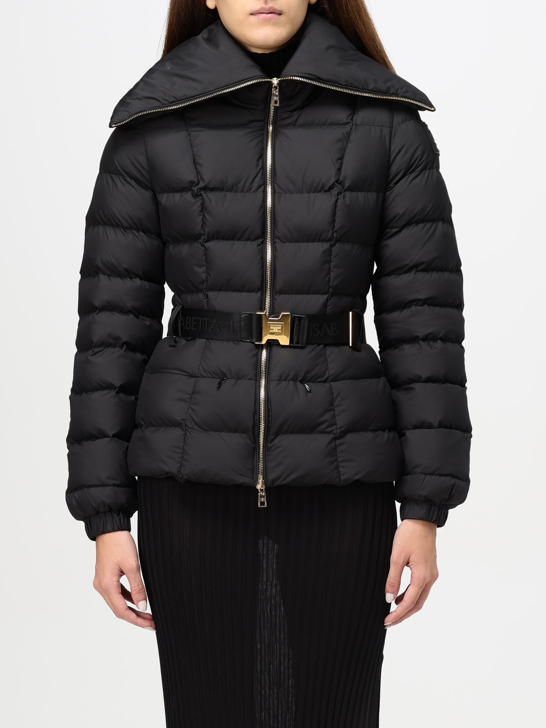giubbotto-elisabetta-franchi-157vfr-1.jpg Giubbotto Elisabetta Franchi in nylon trapuntato Nero - immagine 1