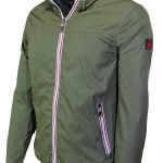 Giubbotto Uomo Leggero Slim Fit con Cappuccio e cerniera colorata Giubbini Dresserd VERDE MILITARE
