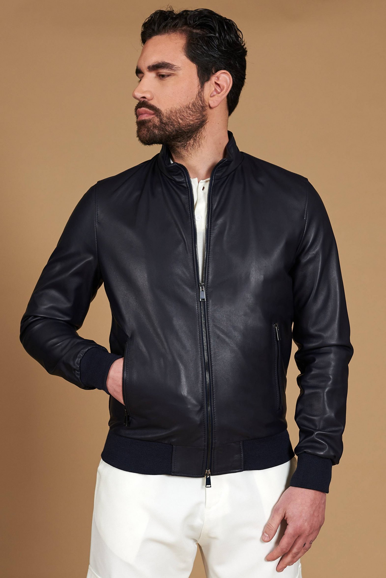 giubbotto-estivo-uomo-524cfh-1.jpg Giubbotto Uomo Giubbino In Pelle Estivo Giacca Pelle Giubbotto Estivo Moto Uomo Cafe Racer Giubbotto Pelle - immagine 1