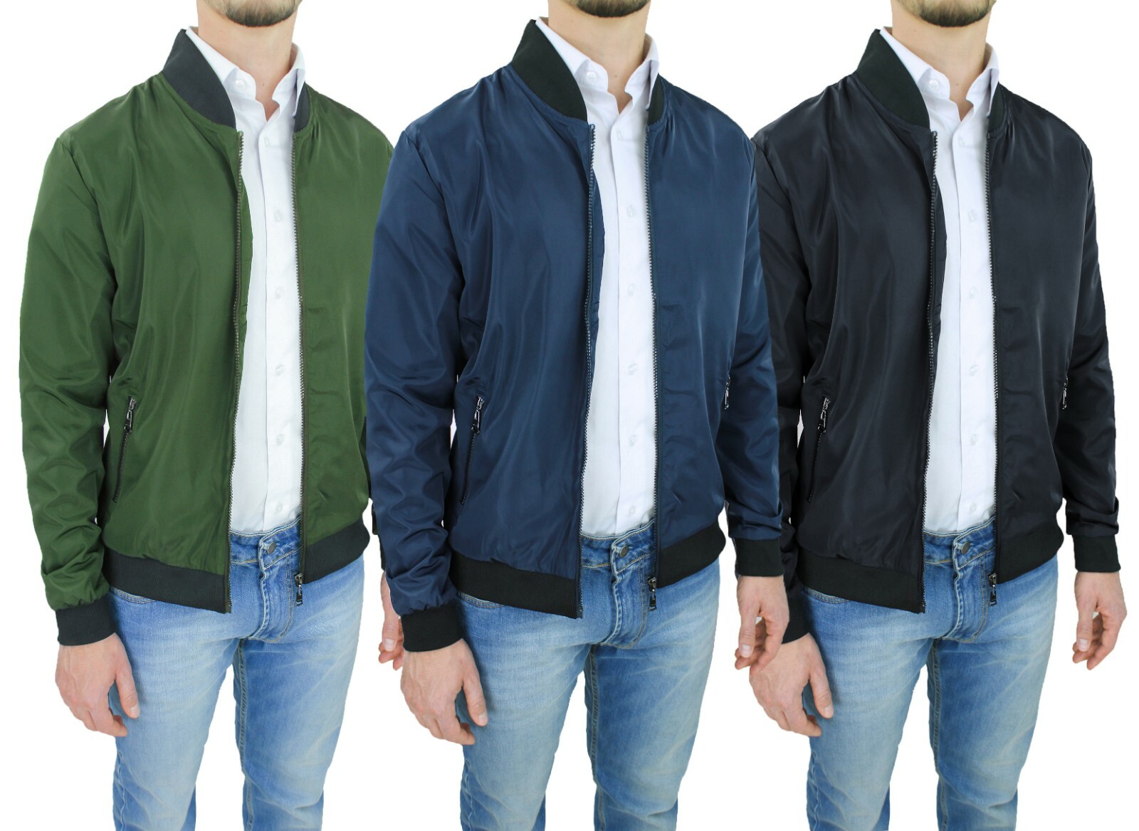 giubbotto-estivo-uomo-952pmk-1.jpg Giubbino uomo estivo leggero slim fit Giacca College elastico impermeabile - immagine 1