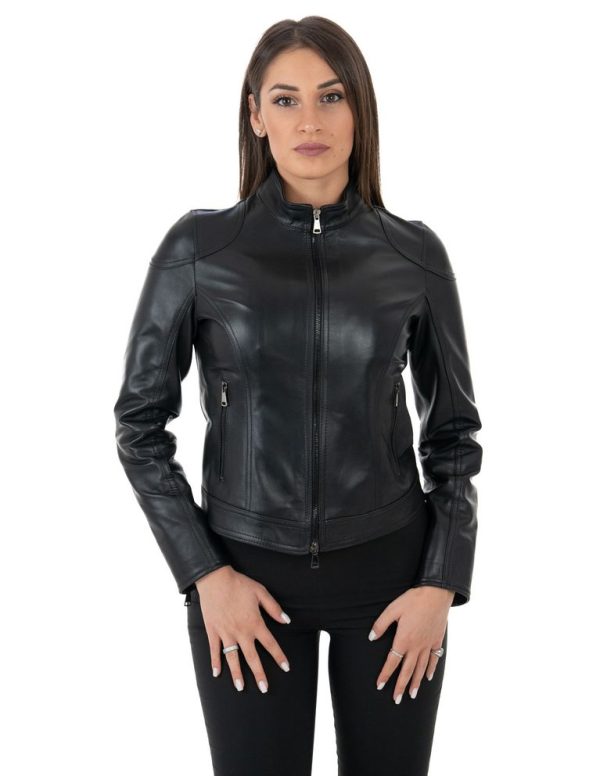 giubbotto-in-pelle-401juc-1.jpg Giacche in pelle da donna | Vera pelle artigianale | Pelletterie Borghese - immagine 1