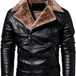 seiveini Giacca in Pelle da Uomo Classico Cappotto Giacca Militare Biker con Colletto Giubbino Cerniera Giacca Moto Giubbotto Impermeabile Slim Fit Vintage Invernale Bomber Giacca Pelle A Nero L : Amazon.it: Moda