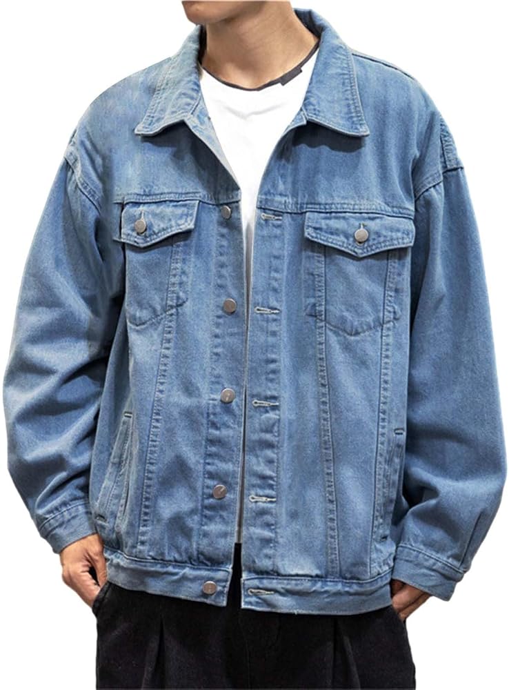 giubbotto-jeans-uomo-137ypf-1.jpg Generico Giacca Jeans Uomo Giacca in Jeans Uomo Giubbotto Denim Giubbino Primavera Classico 5XL Giacche Estiva Cotone Corto Primaverile Estivo : Amazon.it: Moda - immagine 1