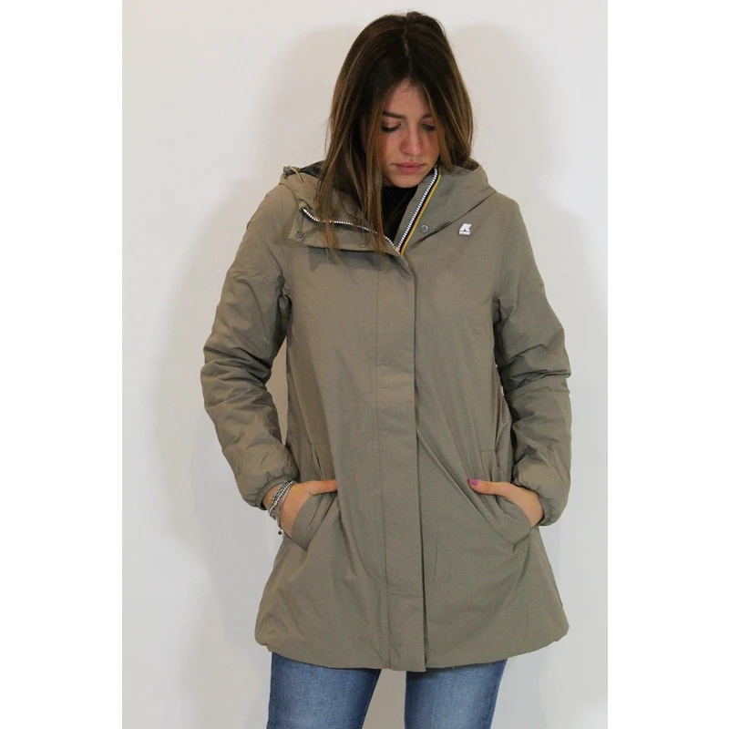 giubbotto-k-way-donna-067zrz.webp Giacca impermeabile interno pile K Way K111EUW AA2 TORTORA. Donna Stileo.it - immagine 1