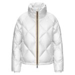 K Way Piumino Corto Donna K3112Ew Xre White Imelda Quilted Metal Abbigliamento Mediterraneo