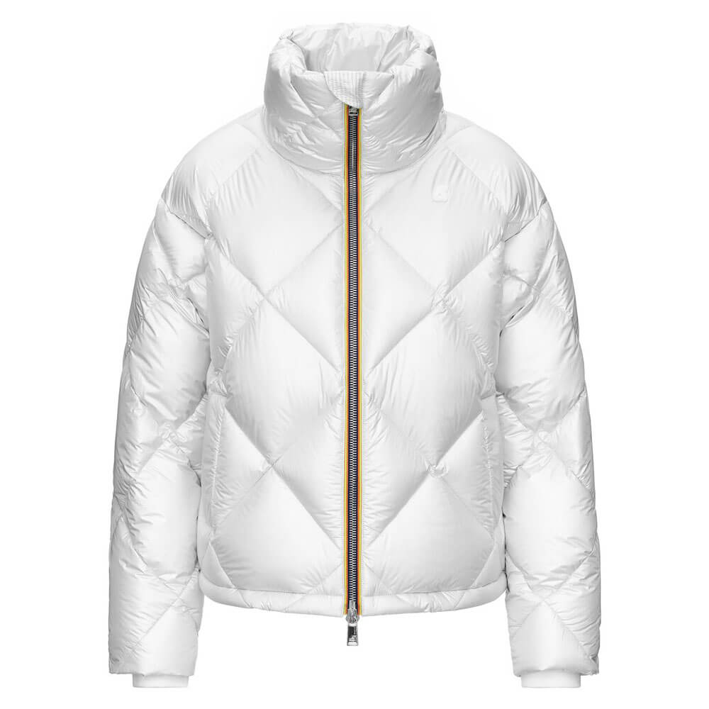 giubbotto-k-way-donna-075jtr-1.jpg K Way Piumino Corto Donna K3112Ew Xre White Imelda Quilted Metal Abbigliamento Mediterraneo - immagine 1