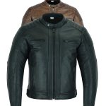 Texpeed Giacca da moto in pelle da uomo con protezioni Motociclista giubbotto da touring/turismo con vera protezione Biker CE armor (EN 1621 1) Inverno invernale o estate Nero XL :