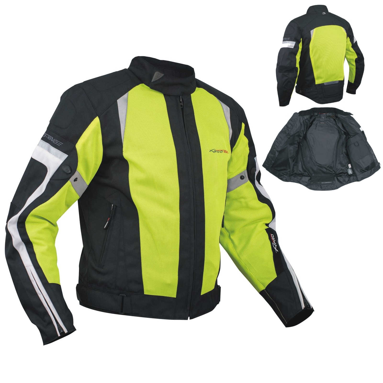 giubbotto-moto-635blx-1.jpg Giacca Moto estiva Tessuto Rete Mesh Traspirante Protezioni CE Omologate Fluo - immagine 1