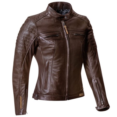giubbotto-moto-donna-005wlc-1.jpg Giacca moto in pelle da donna Ixon Torque Lady impermeabile marrone - immagine 1