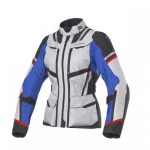 Giacca moto donna 4 stagioni impermeabile Clover Savana 3 wp blu/grigio