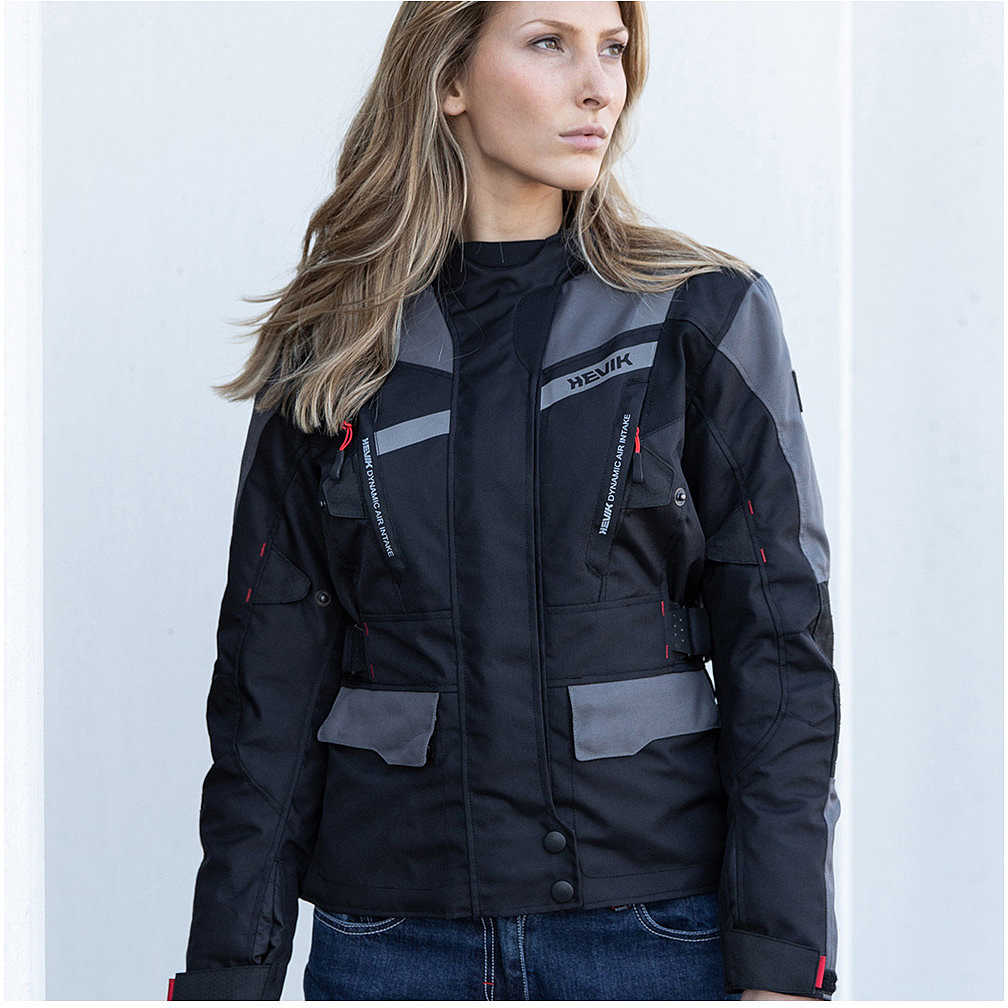 giubbotto-moto-donna-320zcd-1.jpg Giacca Moto Donna Touring Hevik Touring STELVIO LIGHT LADY Nero Grigio Vendita Online Outletmoto.eu - immagine 1