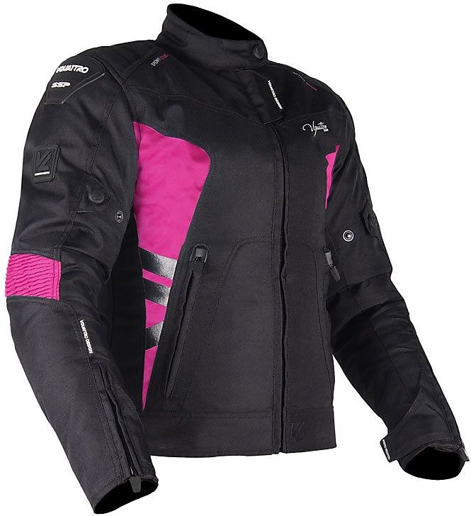 giubbotto-moto-donna-665lwk-1.jpg Giacca Moto Donna 4 Stagioni Impermeabile Vquattro SP 21 Lady Nero Rosa Vendita Online Outletmoto.eu - immagine 1