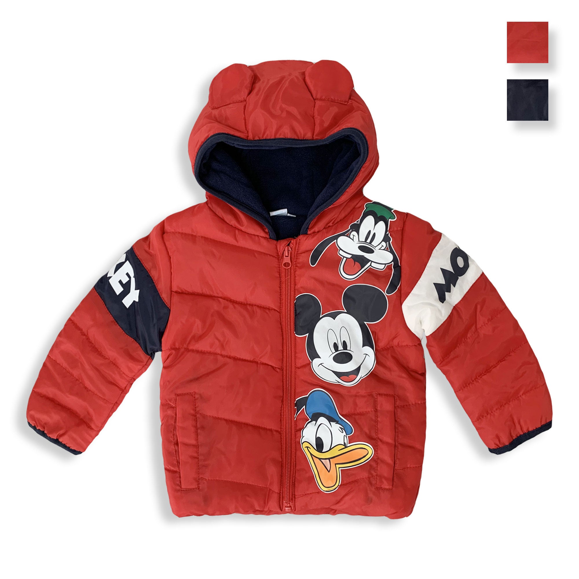 giubbotto-neonato-520pcv-1.jpg Giubbotto neonato invernale Disney Mickey Mouse Bimbo con cappuccio 5891 Rosso / 6 mesi - immagine 1