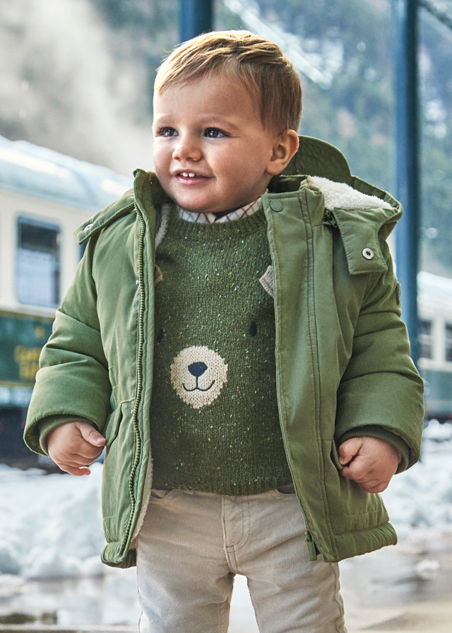 giubbotto-neonato-983apd-1.jpg Giubbino parka e manopole neonato Mayoral verde bosco - immagine 1