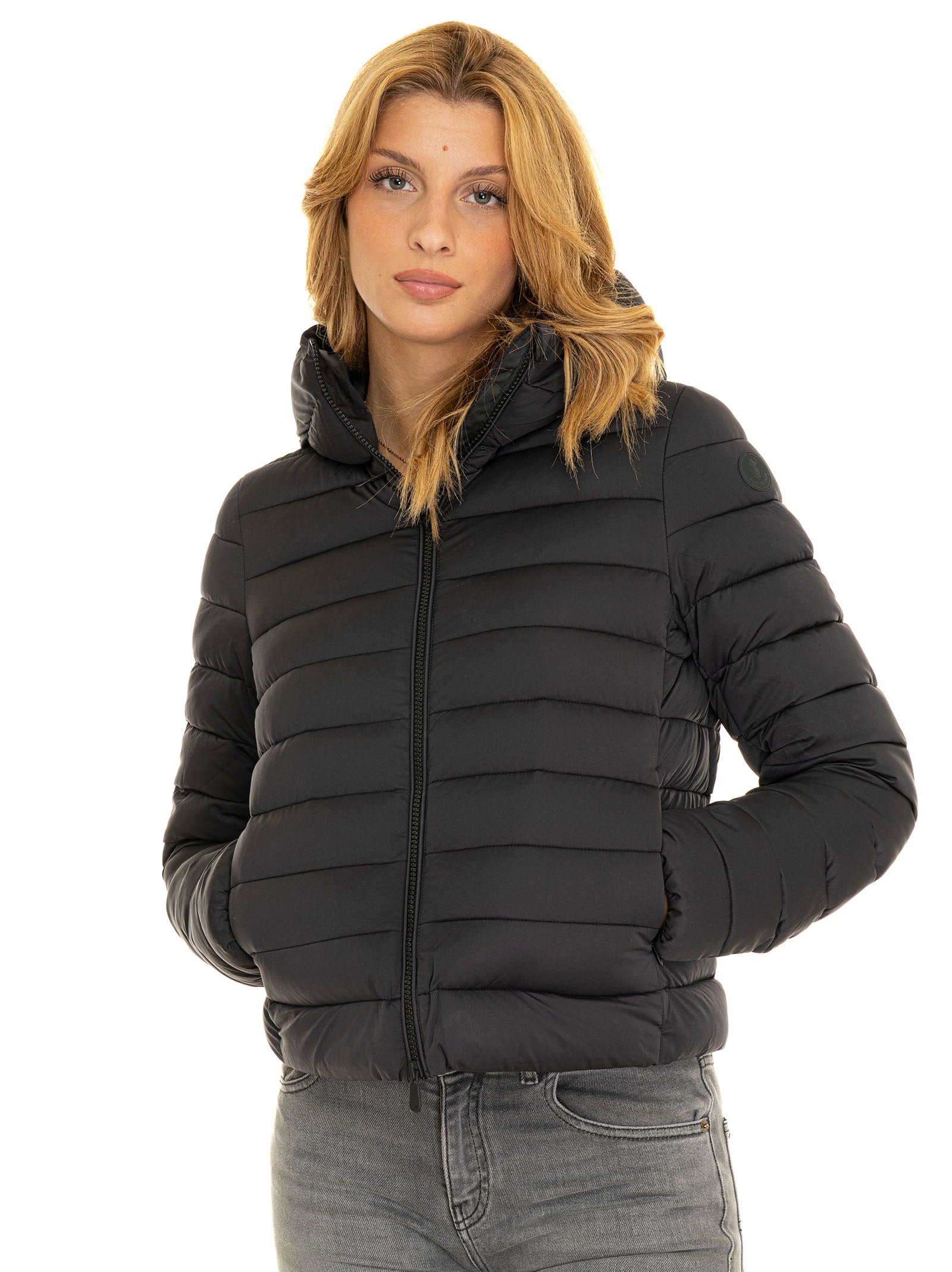 giubbotto-nero-donna-041khm-1.jpg Giubbino corto Sweet Nero Save the Duck Donna Scaglione Ischia - immagine 1