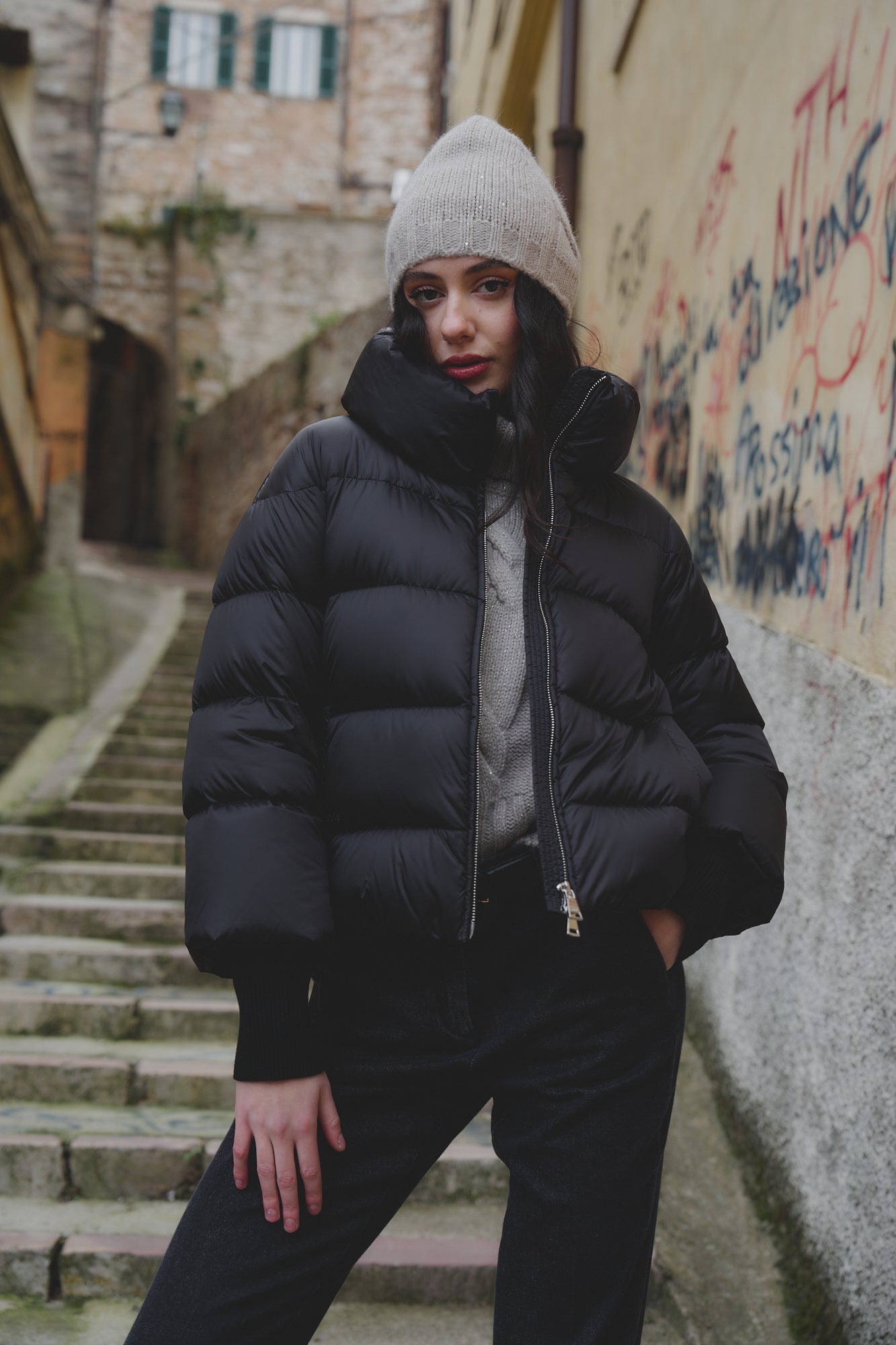 giubbotto-nero-donna-206vxc-1.jpg Bomber Nero Donna 40 / Nero - immagine 1