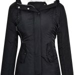 Generico Giubbotto Nero Donna Invernale Giacca da Donna in Pile con Cappuccio a Maniche Lunghe Giacca in Cotone con Cappuccio Addensato in Pile Cappotto Donna Elegante Lungo (Black, S) : Amazon.it: Moda