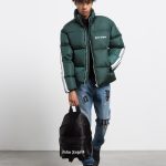 Palm Angels Piumino verde con logo PMED019F22FAB001 acquista online su Symbol