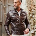 D'Arienzo Giacca Pelle Marrone Uomo Giubbotto Moto Vera Pelle Made in Italy Hamilton 60/Marrone : Amazon.it: Moda
