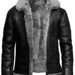 Generisch Giacca in pelle da uomo con colletto in pelliccia, giacca in pile in PU impermeabile, giacca invernale da uomo, taglie grandi, calda giacca da transizione, classica giacca bomber vintage :