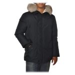 Peuterey Giubbotto Migisi con Cappuccio Fisso e Pelliccia Estraibile Blu Giacca Luxury Exclusive Collection