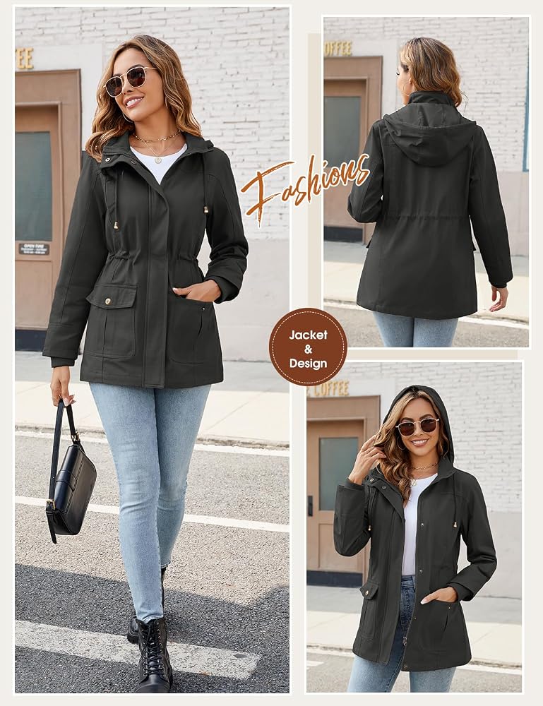 giubbotto-primaverile-donna-247xxp-1.jpg Tuopuda Giacca Mezza Stagione Donna Estivo Autunnale Giubbino Leggero con Cappuccio Antivento Jacket, Grigio, S : Amazon.it: Moda - immagine 1