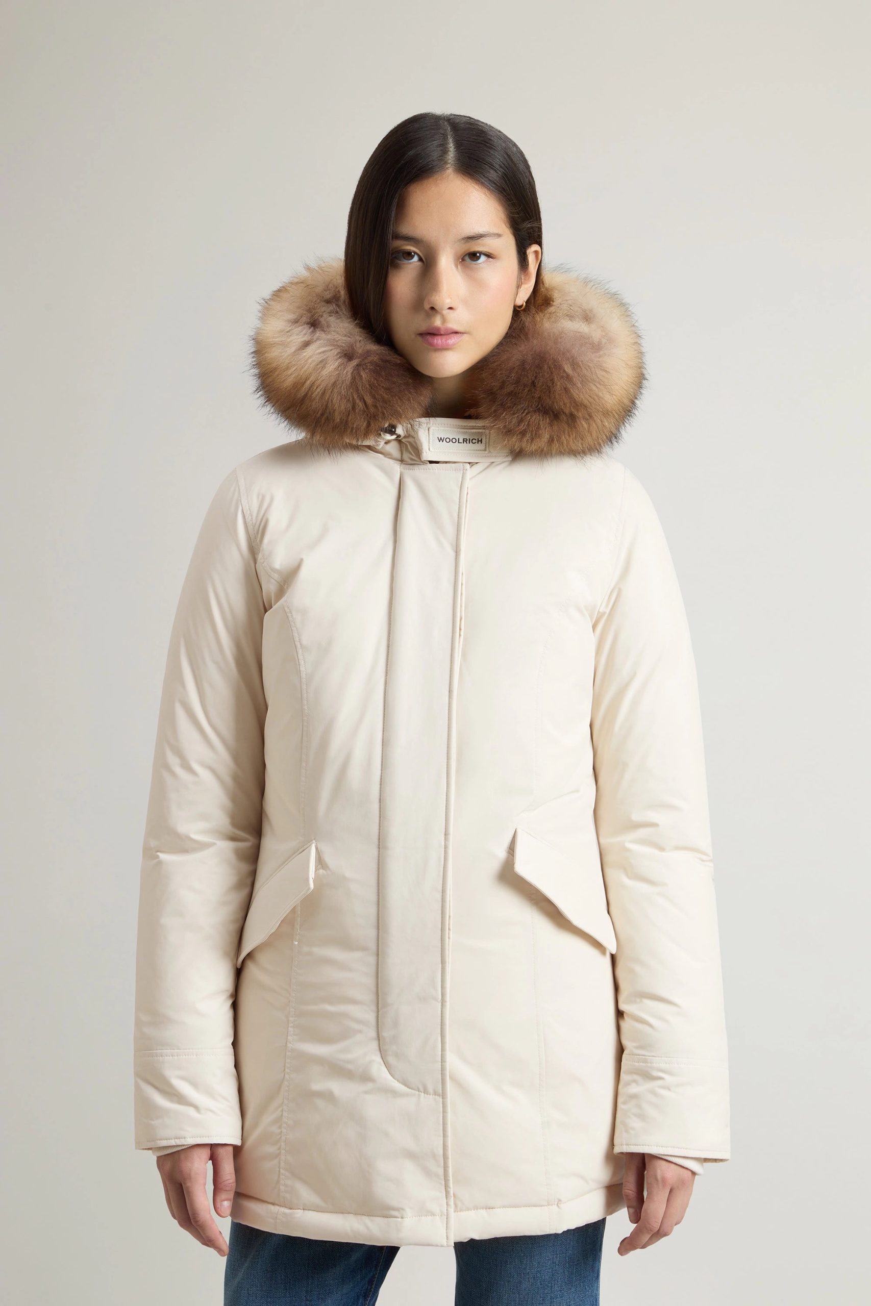giubbotto-woolrich-donna-415qzp-1.jpg Woolrich Parka Donna W'S Luxury Arctic Parka White Stone - immagine 1