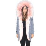 Parka donna invernale con pelliccia rosa eco giacca giubbotto piumino lungo grigio pelo extra volume imbottito caldo mod donna parka K ZELL | ...
