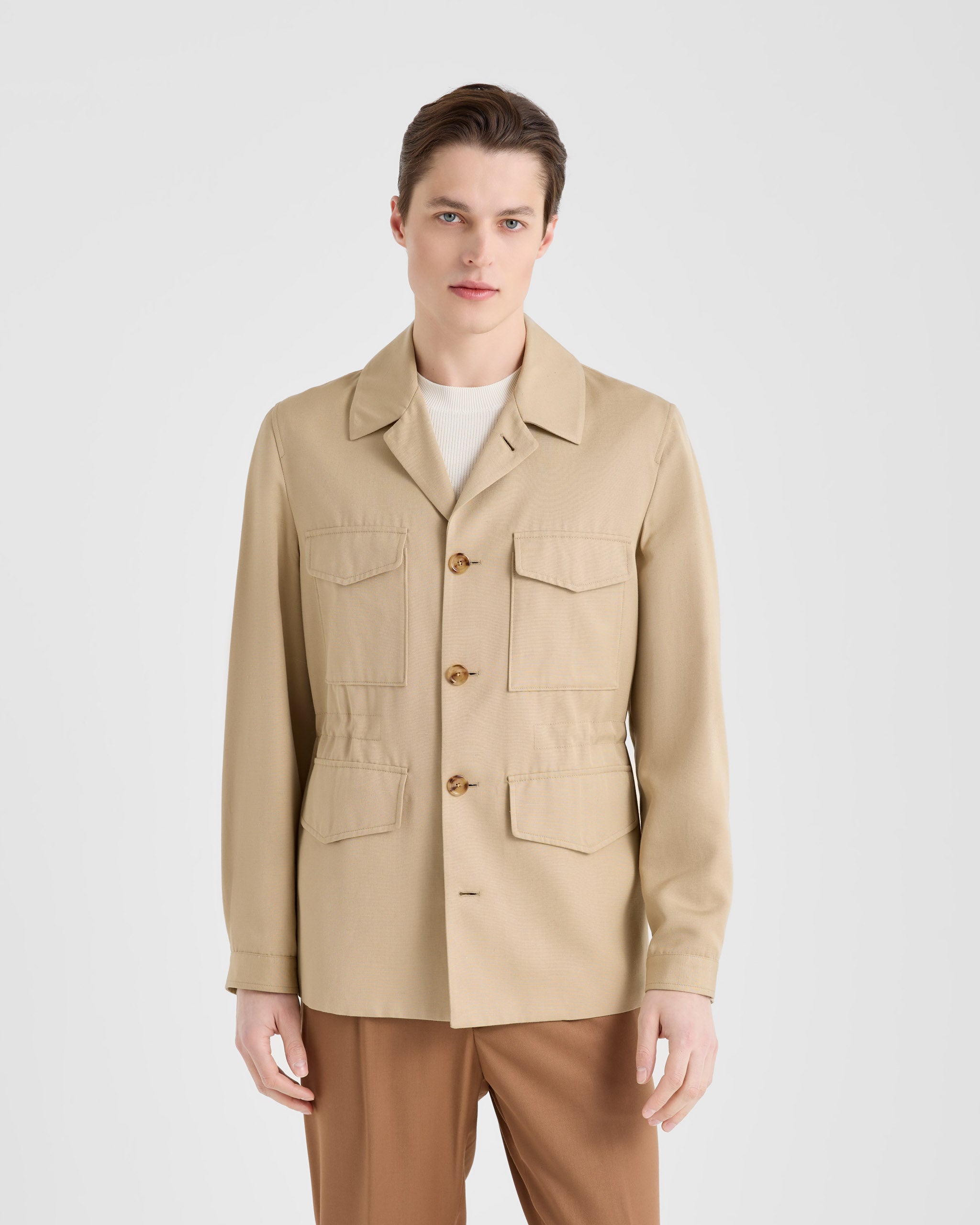 sahariana-782fvj-1.jpg Giacca sahariana 46 / Beige Chiaro - immagine 1